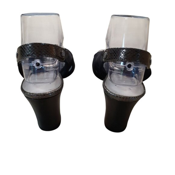 Dana Buchman Slingback Sandals Womens Size 6.5 Medium Black Open Toe High Heels - Picture 4 of 5